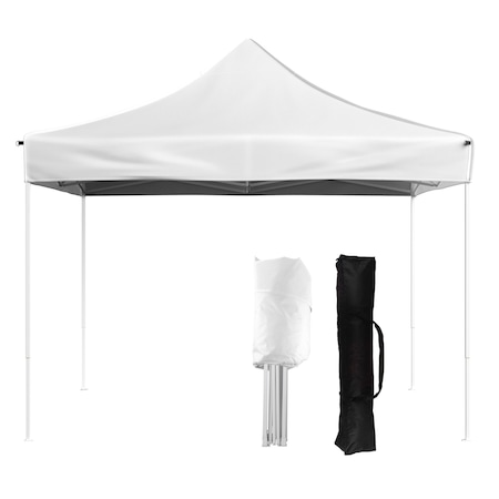 Stalwart Pop Up Canopy - 10x10 ft Tent - UPF30 Sun Shelter with Adjustable Height by White, 3PK 80-14-WHT